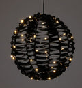 Verlichte Bal - Zwart - 25 Cm - 60 Led
