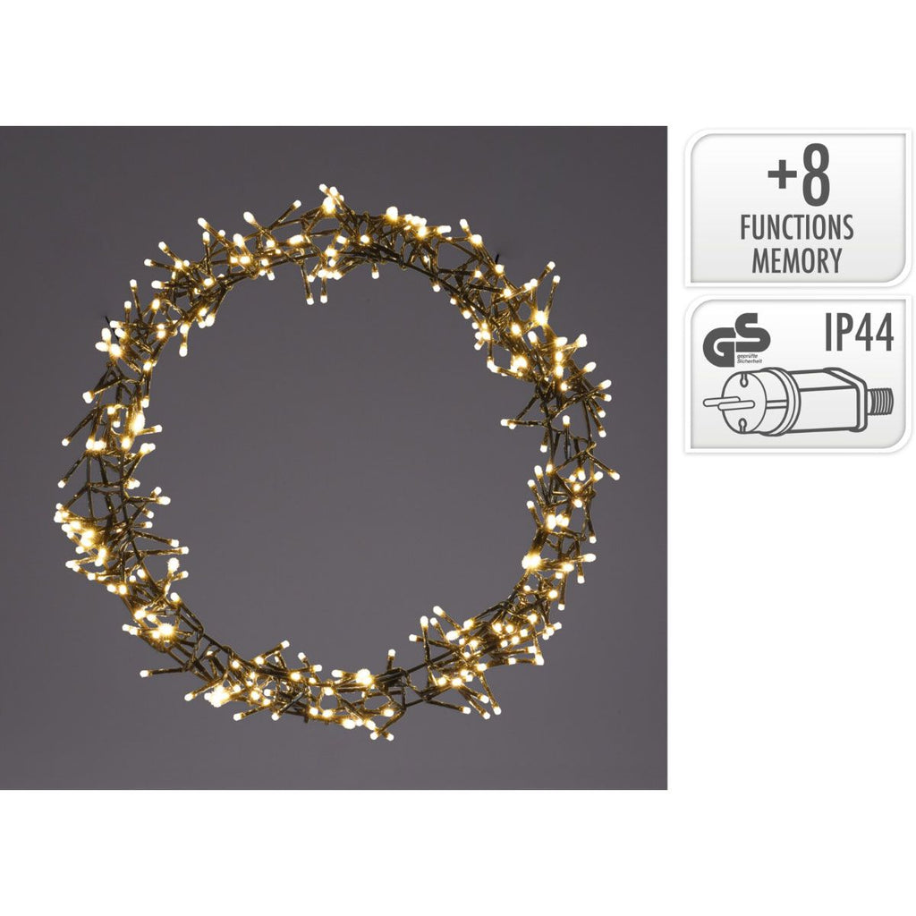 Ceruzo Kerstring Met Verlichting - 500 Led - Ø58 Cm - Warm Wit - 8 Lichtfuncties - Voor Binnen En Buiten