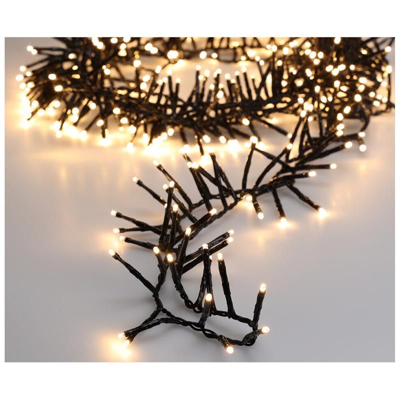 Maxi Cluster Kerstverlichting - 600 Led - 9M - Warm Wit - Timer - Lichtfuncties - Geheugen - Buiten